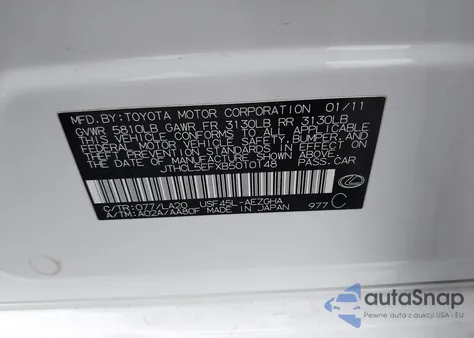 2011 Lexus Ls 460 from USA, damaged, VIN JTHCL5EFXB5010148